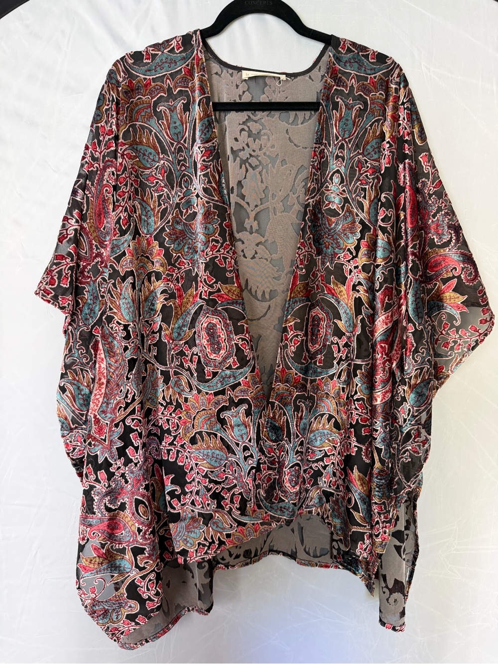 Lucky Brand Paisley Boho Kimono Cardigan | Oversized Festival Layer